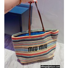 Cheap Sale Miu Miu raffia Tote bag Multicolor 2022