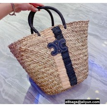 Cheap Sale Celine raffia Tote bag Beige/Black 2022