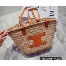 Cheap Sale Celine raffia Tote bag Beige/Brown 2022