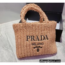 Cheap Sale Prada Small raffia tote bag Beige 2022