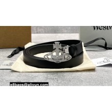 Vivienne Westwood Small Line Orb Buckle Belt 4899 Black/Silver