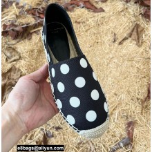 Saint Laurent Espadrilles In Canvas Dot Print Black/White 2022