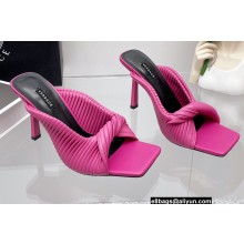 Versace Heel 10.5cm Twisted pleated leather Mules Fuchsia 2022