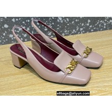 Valentino Heel 5cm VLogo Chain Slingback Pumps Nude 2022