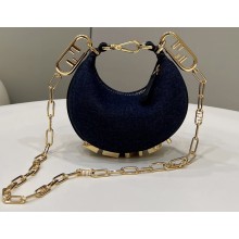 Fendi Nano Fendigraphy Hobo Bag Charm Denim Blue 2022