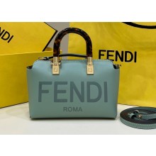 Fendi By The Way Mini Boston Bag Mint Green with rigid plexiglass handles 2022