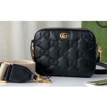 Gucci GG matelassé leather shoulder bag ‎702234 Black 2022