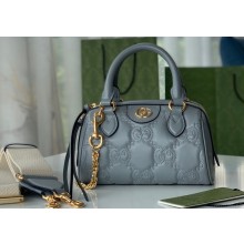 Gucci GG matelassé leather top handle bag ‎702251 Gray 2022