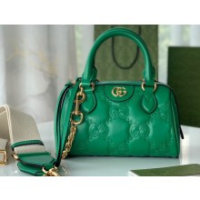 Gucci GG matelassé leather top handle bag ‎702251 Green 2022