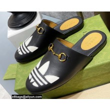 Gucci x adidas women's Trefoil slipper 702211 Leather Black 2022