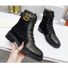 Balmain Bicolor jacquard Ranger Romy ankle boots 06 2022