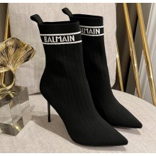 Balmain Heel 9.5cm Skye stretch knit ankle boots 03 2022