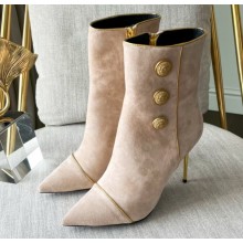 Balmain Heel 9.5cm Roni ankle boots Suede Nude 2022