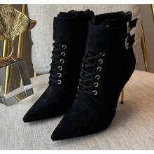 Balmain Heel 9.5cm Uria ankle boots Suede Black 2022