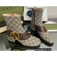 Gucci Blonde women's ankle boots 701706 GG canvas Beige 2022