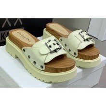 Dior Diorquake Strap Slides Sandals in Calfskin White 2022