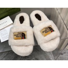 Gucci x The North Face shearling slides White 2022
