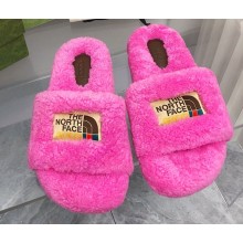 Gucci x The North Face shearling slides Fuchsia 2022