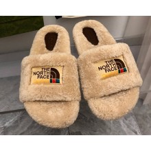Gucci x The North Face shearling slides Beige 2022