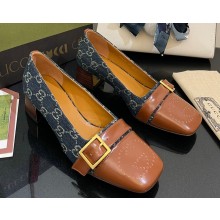 Gucci Pumps with Buckle GG Denim Blue 2022