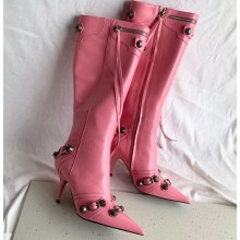 Balenciaga Arena lambskin Cagole Boots Pink 2022