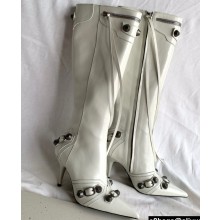 Balenciaga Arena lambskin Cagole Boots White 2022