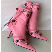 Balenciaga Arena lambskin Cagole Booties Pink 2022
