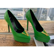 Versace Heel 15.5cm platform 1.5cm Virtus Pumps Green 2022