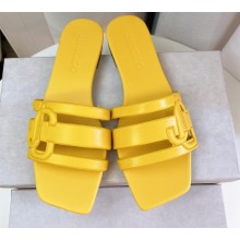 Jimmy Choo Nappa Leather Laran Flats with JC Monogram Yellow 2022