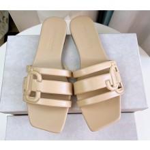 Jimmy Choo Nappa Leather Laran Flats with JC Monogram Beige 2022