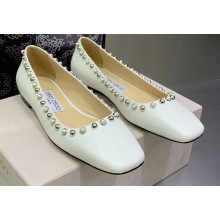 Jimmy Choo Pearl and Stud Ballet Flats White 2022