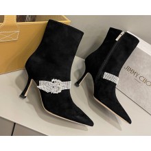 Jimmy Choo Heel 8.5cm Kaza Suede Ankle Boots Black 2022