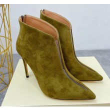 Jimmy Choo Heel 10.5cm Bowie suede ankle boots Olive Green 2022
