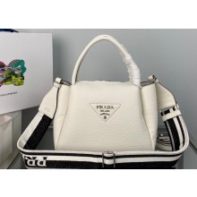 Prada Small Leather HandBag with shoulder strap 1BC145 White 2022
