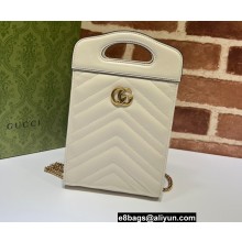 Gucci GG Marmont top handle mini bag 699756 White