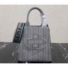 Prada Embroidered handbag 1BA343 Black/Gray 2022