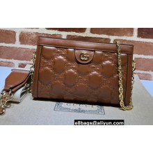Gucci GG Matelassé leather small bag 702200 Brown