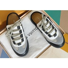 Louis Vuitton Suede Lous Open Back Sneakers Gray 2022