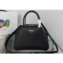 Prada Small brushed leather handbag 1BA366 Black 2022
