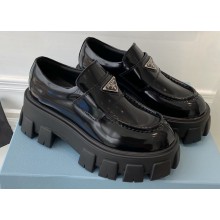 Prada Brushed leather Monolith loafers 1D649M Black