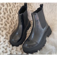 Balenciaga Heel 4.5cm Smooth calfskin Tractor boots Brushed Black