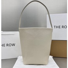 The Row Medium N/S Park Tote Bag in Grained Leather 1822 White