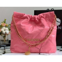 Chanel Calfskin CHANEL 22 Small Handbag AS3260 Coral Pink/Gold 2022