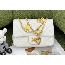Chanel Mini Flap Bag in Lambskin AS3457 White 2022
