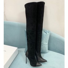 Casadei Heel 12cm Blade Leather over-the-knee boots Suede Black 2022