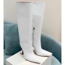 Amina Muaddi Heel 10.5cm Rain Leather boots White 2022