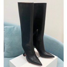 Amina Muaddi Heel 10.5cm Rain Leather boots Black 2022