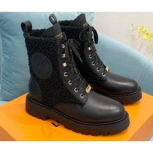 Louis Vuitton Calf leather and wool Territory Flat Ranger Ankle Boots Black 2022