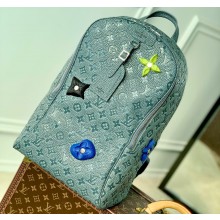 Louis Vuitton Taurillon Monogram leather Climbing Theme Ellipse Backpack Bag M20877 Gray