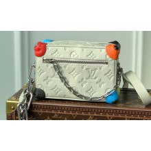 Louis Vuitton Taurillon Monogram leather Climbing Theme Mini Soft Trunk Bag M81606 White